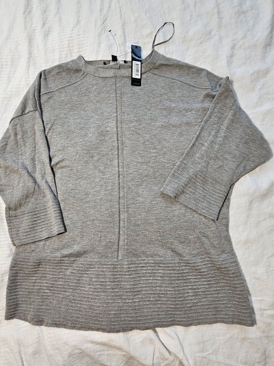 Cyrus Sweaters - Cysus Grey Ribbed Hem Lightweight Sweater Size 1X